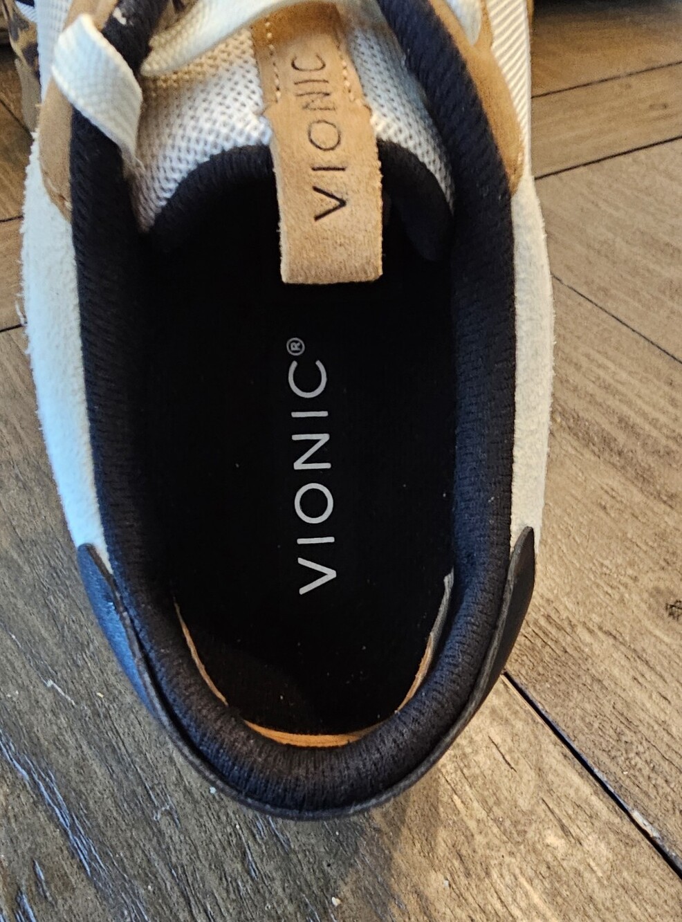 Vionic Women's Orthopedic Tan White Lace-Up Sneakers Women's Sz 8.5 - Picture 6 of 12
